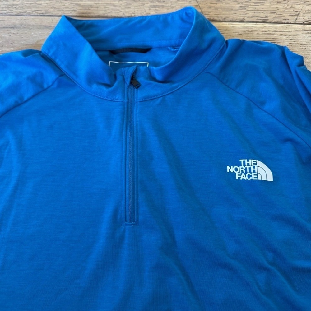 The North Face Mens Blue Quarter Zip Long Sleeve Shirt XXL (1360)